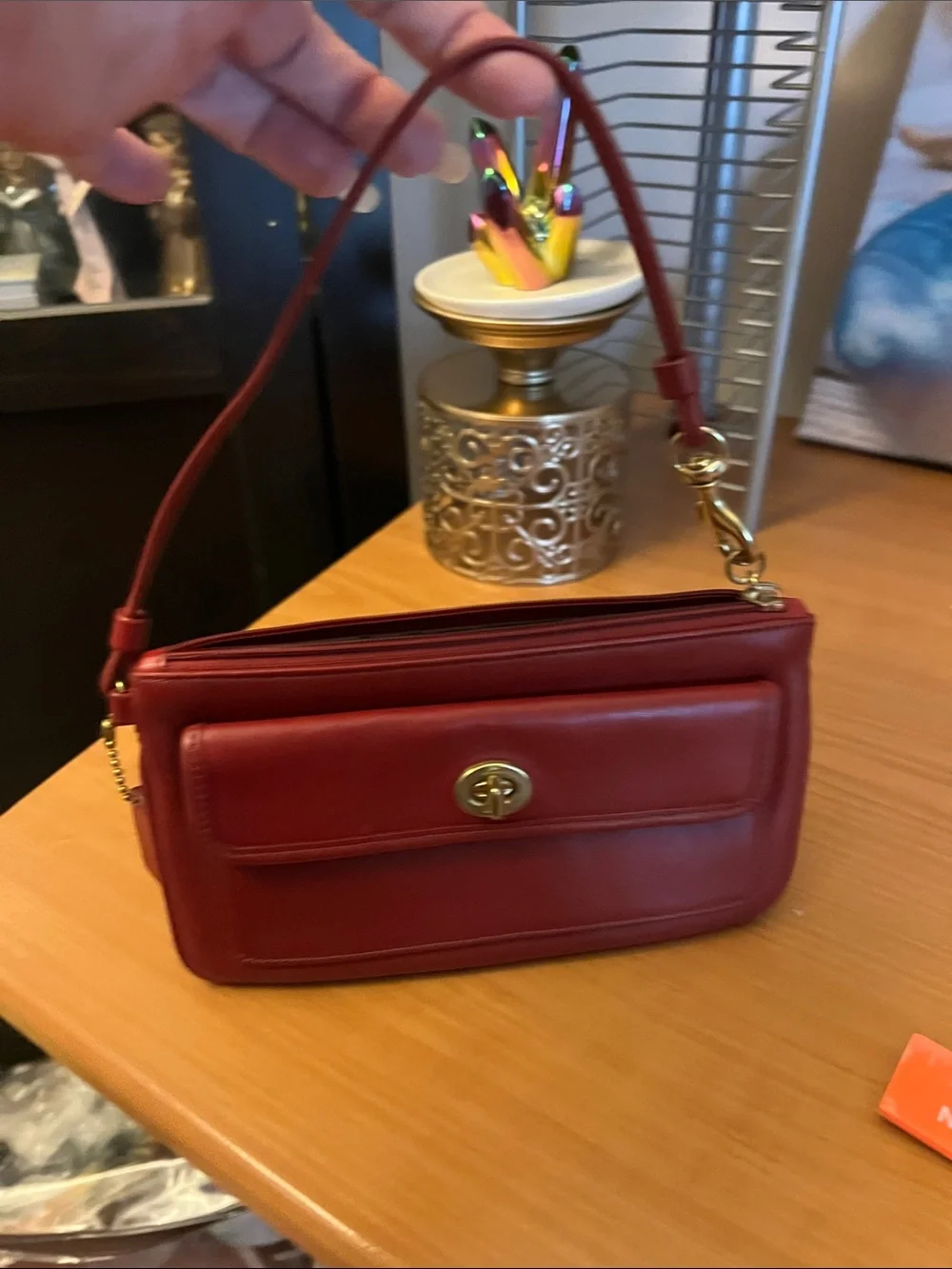 Coach Legacy Leather Wristlet in Burgundy NWOT